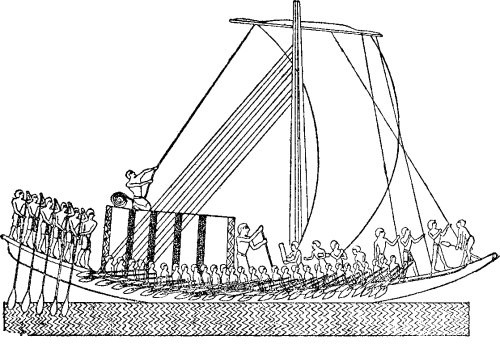 Египетское парусное и гребное судно