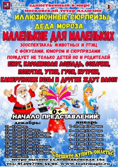 Новогодние представления. Московский театр иллюзии Новогодние представления. Московский театр иллюзии